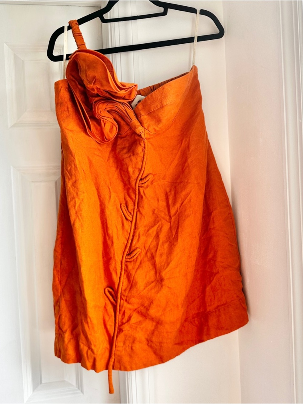 Farm Rio Sculptural Floral One-Shoulder Ruffle Mini Dress - Picture 2 of 6